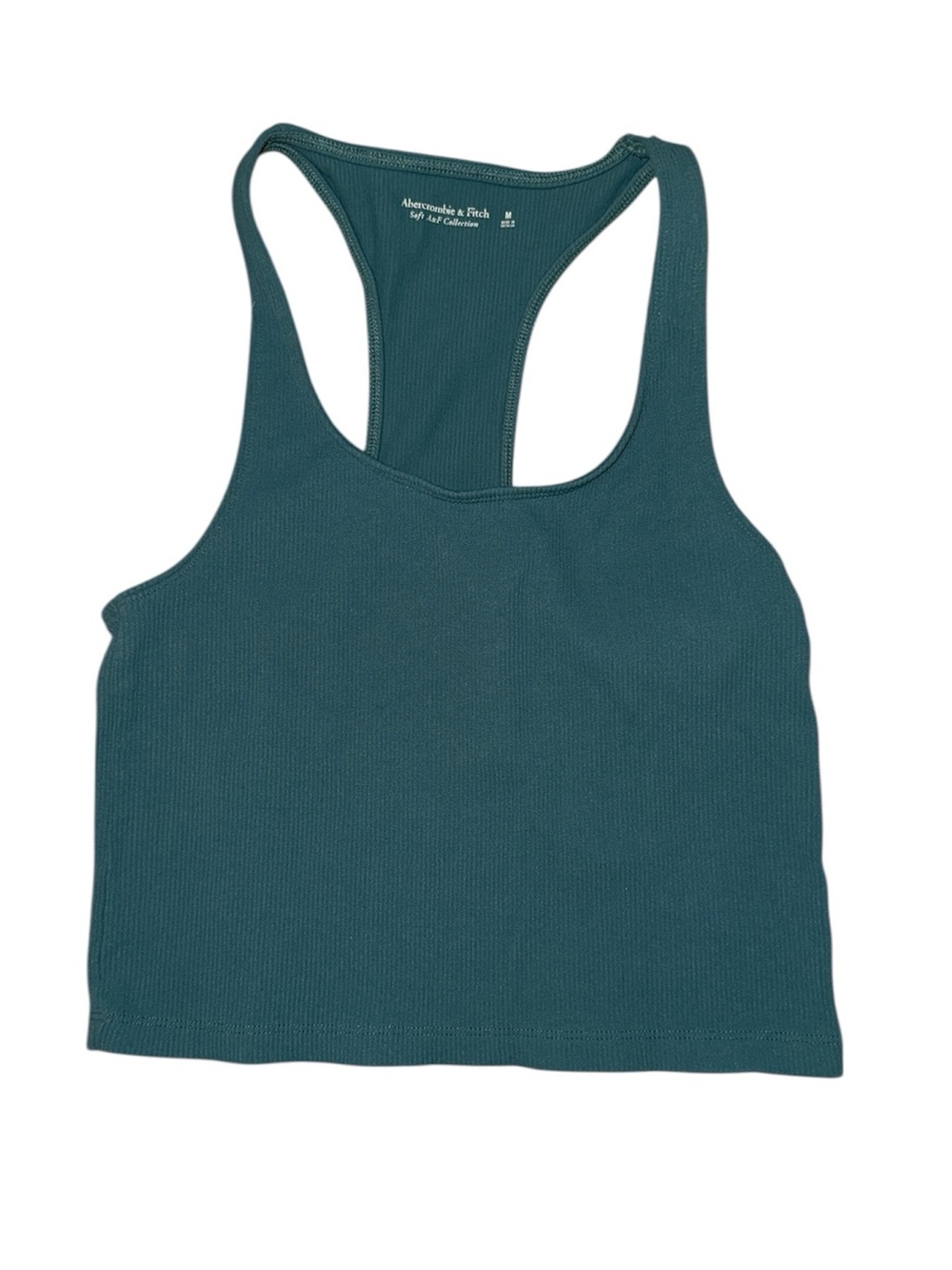 Abercrombie & Fitch Soft A&F Collection Ribbed Racerback Tank Top Teal M